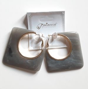 Princess Accessories Gray Hoop Earrings